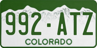 CO license plate 992ATZ