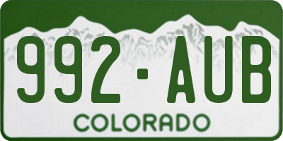 CO license plate 992AUB