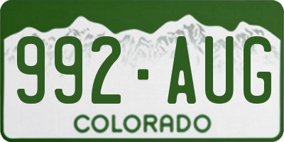 CO license plate 992AUG