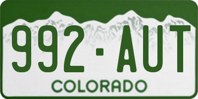 CO license plate 992AUT
