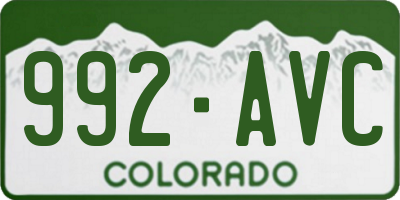 CO license plate 992AVC