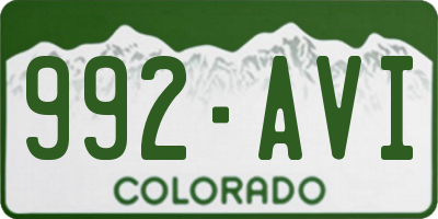 CO license plate 992AVI