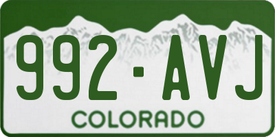 CO license plate 992AVJ