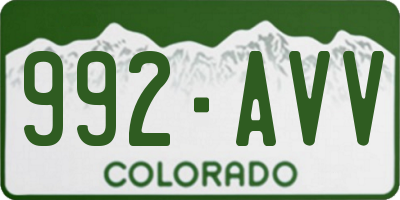 CO license plate 992AVV