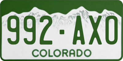 CO license plate 992AXO