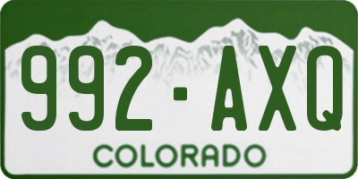 CO license plate 992AXQ