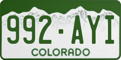CO license plate 992AYI