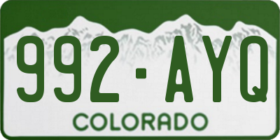 CO license plate 992AYQ