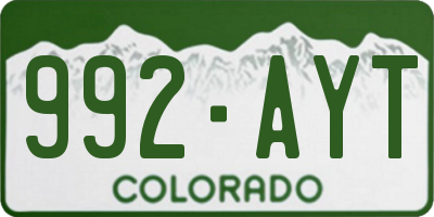 CO license plate 992AYT