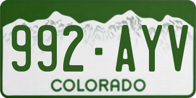 CO license plate 992AYV