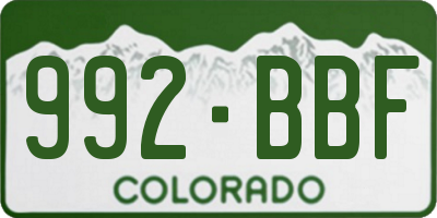 CO license plate 992BBF