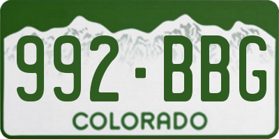 CO license plate 992BBG