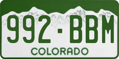CO license plate 992BBM