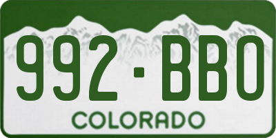 CO license plate 992BBO