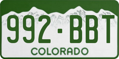 CO license plate 992BBT