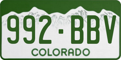 CO license plate 992BBV