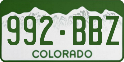 CO license plate 992BBZ