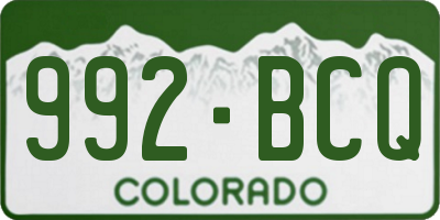 CO license plate 992BCQ