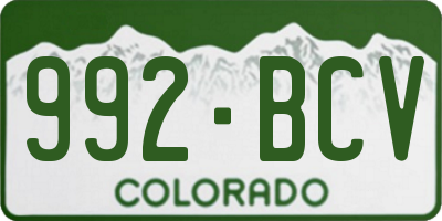 CO license plate 992BCV