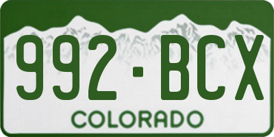 CO license plate 992BCX