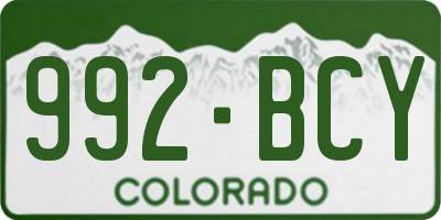 CO license plate 992BCY