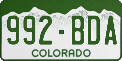 CO license plate 992BDA