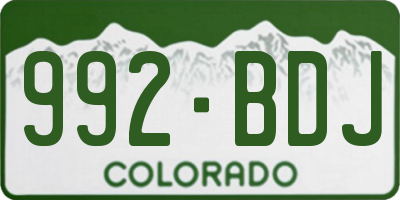CO license plate 992BDJ