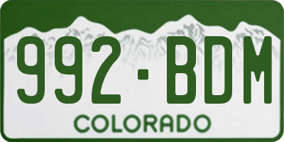 CO license plate 992BDM