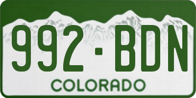 CO license plate 992BDN