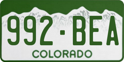 CO license plate 992BEA