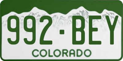 CO license plate 992BEY