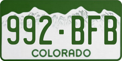 CO license plate 992BFB