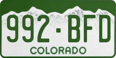 CO license plate 992BFD