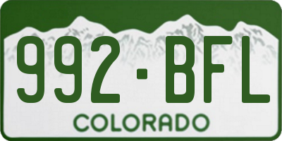 CO license plate 992BFL