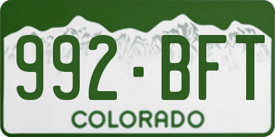 CO license plate 992BFT