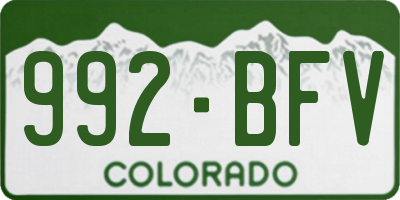 CO license plate 992BFV