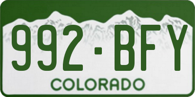 CO license plate 992BFY