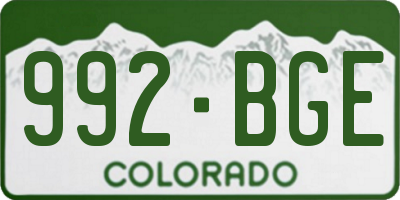 CO license plate 992BGE