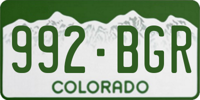 CO license plate 992BGR