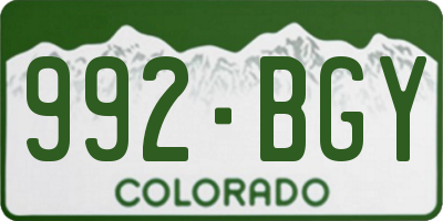 CO license plate 992BGY