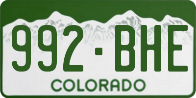 CO license plate 992BHE