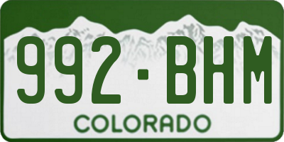 CO license plate 992BHM
