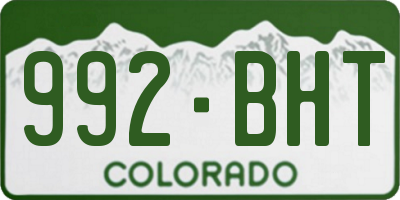 CO license plate 992BHT