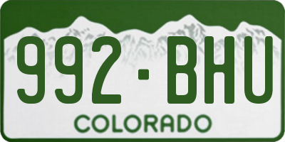 CO license plate 992BHU