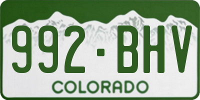 CO license plate 992BHV