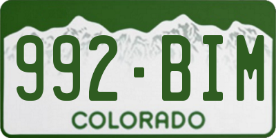 CO license plate 992BIM