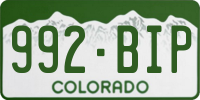 CO license plate 992BIP