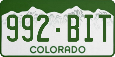 CO license plate 992BIT