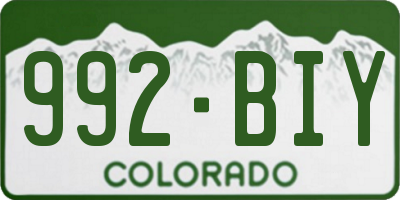 CO license plate 992BIY