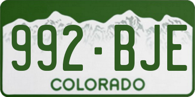 CO license plate 992BJE